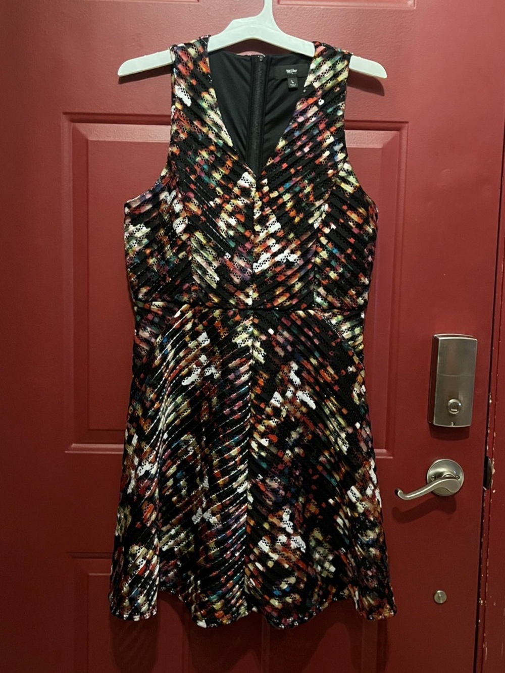 Mossimo Women's Sleeveless Multicolor Striped Mesh Dress